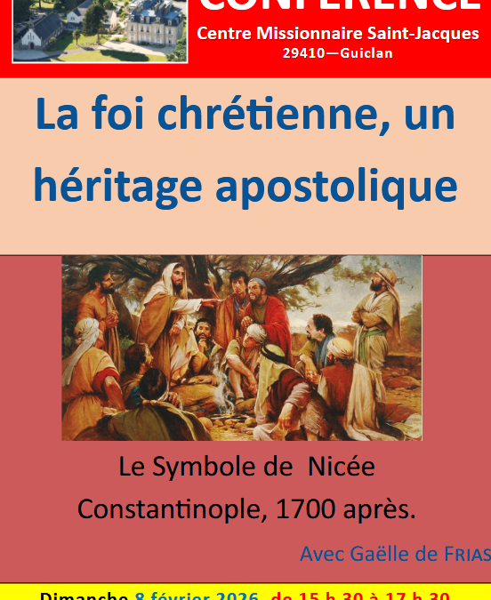 Conférence à Saint-Jacques le 8 février prochain